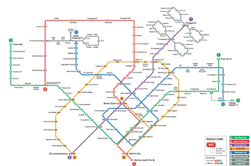 シンガポール鉄道マップ画像